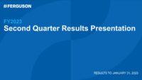 Ferguson FY2023 Q2 Performance