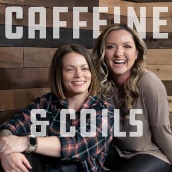 Jenny Brown and Deanna Lassiter recording an episode of Caffeine & Coils, Mingledorff’s internal and customer-facing podcast.