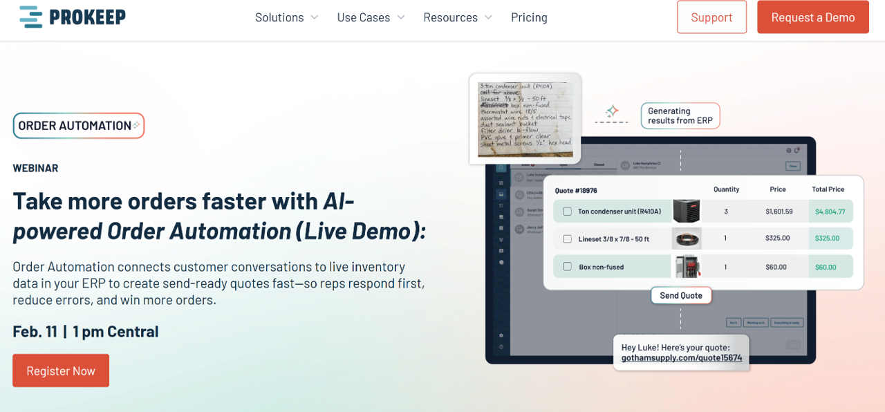 Distributor Order Automation: Prokeep Launches AI Quoting