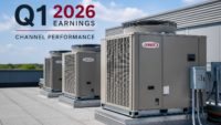 Commercial rooftop HVAC units representing Lennox Q1 2026 earnings and channel performance