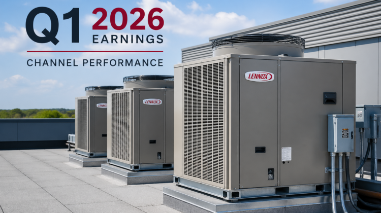 Commercial rooftop HVAC units representing Lennox Q1 2026 earnings and channel performance